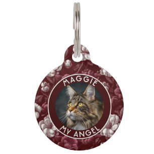 Elegant Custom Puppy Gift Gerdenias Floral Pet Tag