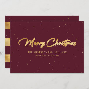 Elegant Custom Red and Gold Foil Christmas Cards