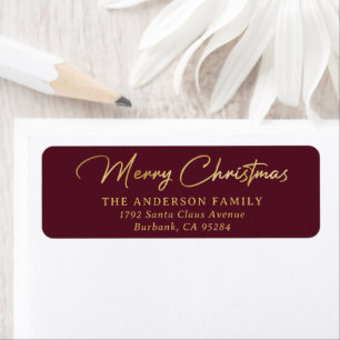 Elegant Custom Red and Gold Foil Merry Christmas