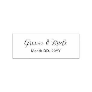 Elegant Custom Rubber Stamp for Couples Names Date