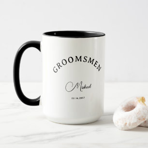 Elegant Custom Script Groomsmen Loving Gift Mug