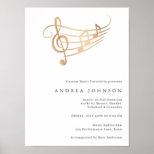 Elegant Custom Senior Recital Musician Performance Poster