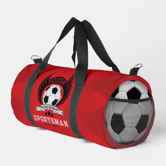 Elegant Custom Soccer Logo Duffle Bag (Right Corner)