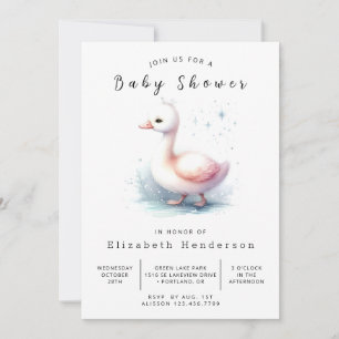  Elegant Custom Swan Baby Shower Invitation