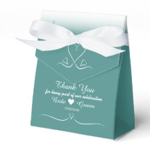 Elegant Custom Teal Wedding Heart Favour Box