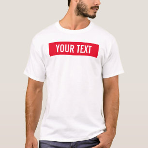 Elegant Custom Template Mens Modern Red White T-Shirt