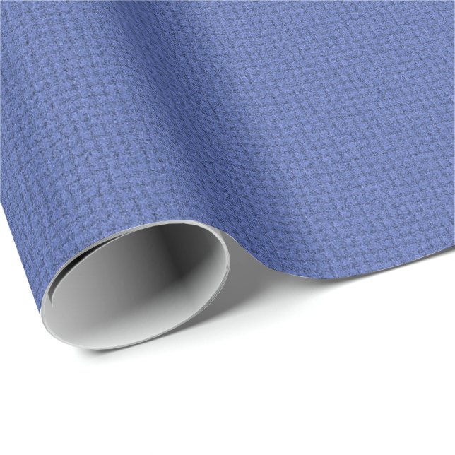 Elegant Custom Template Structured Look Blue Wrapping Paper (Roll Corner)