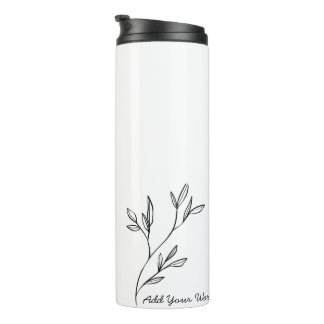 Elegant Custom Text Black and White Simple Style Thermal Tumbler
