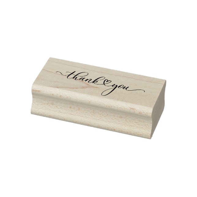 Elegant Custom Thank You Heart Logo  Rubber Stamp (Stamp)