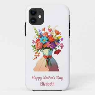 Elegant Custom Vibrant Bouquet Mother's Day White iPhone 11 Case