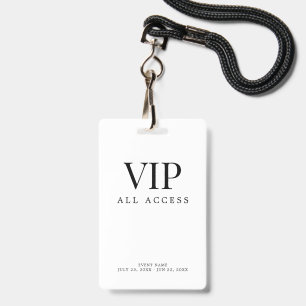 Elegant Custom VIP All Access Pass Event Badge ID Badge