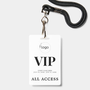 Elegant Custom VIP All Access Pass Event Badge ID Badge