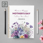 Elegant Custom Watercolor Wildflowers Planner<br><div class="desc">Have a happy Mother's Day, I love you mum journal featuring watercolor wildflowers bouquet on a plain background, making it perfect for your loved ones. The floral design is suttle purple shade and will suit a flower and nature-loving mother. This notebook is ready for you to add to your shopping...</div>