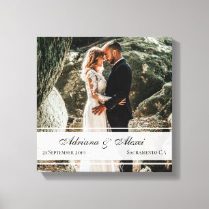 Elegant Custom Wedding Anniversary Photo Canvas Print