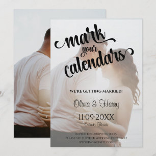 Elegant Custom Wedding Faux Vellum Photo Save The Date