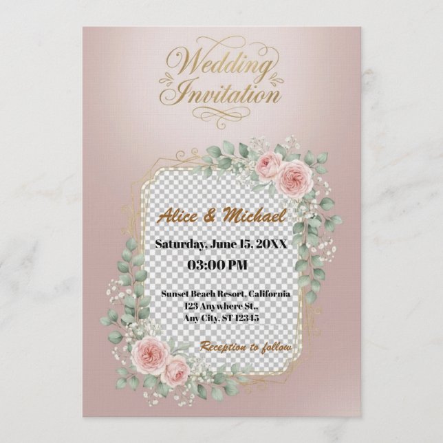 Elegant Custom Wedding Invitation – Minimalist (Front)