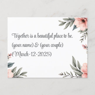 Elegant Custom Wedding Invitation | Minimalist Mod Postcard