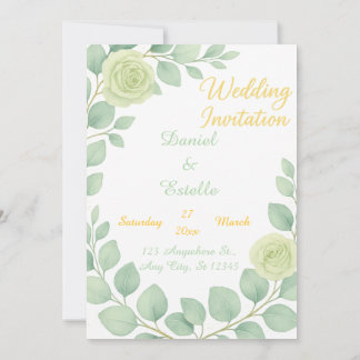 Elegant Custom Wedding Invitation with Accents