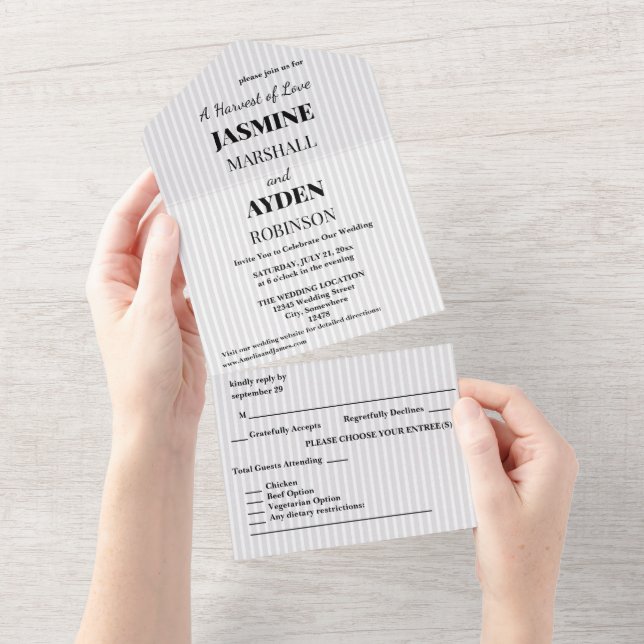 Elegant Custom Wedding Invitations  (Tearaway)