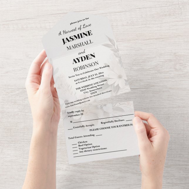 Elegant Custom Wedding Invitations  (Tearaway)