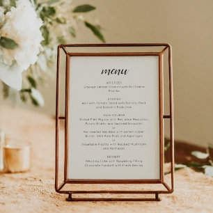 Elegant Custom Wedding Menu Template Ivory Cream
