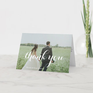 Elegant Custom Wedding Photo Thank You Card