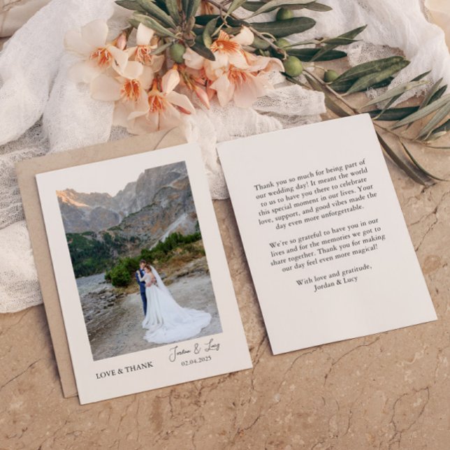 Elegant Custom Wedding Photo Thank You Card (Creator Uploaded)