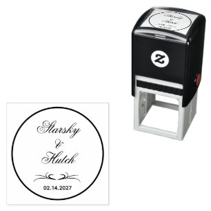 Elegant Custom Wedding Self Inking Stamp Design
