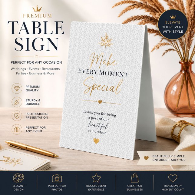 Elegant Custom Wedding Table Tent Sign (Creator Uploaded)