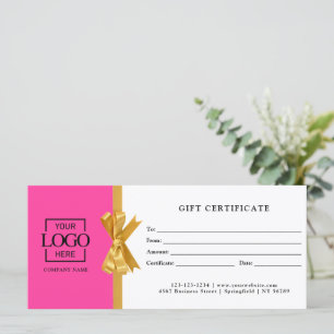 Elegant Custom White Business Gift Certificate