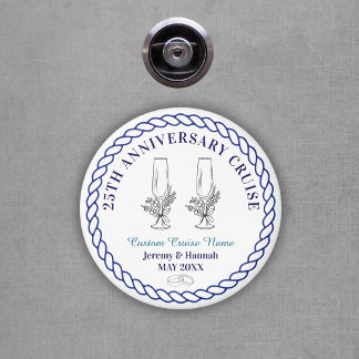 Elegant Custom Year Anniversary Cruise Cabin Door Magnet