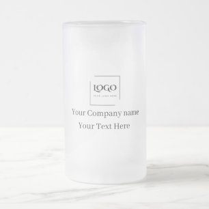 Elegant custom your logo template frosted glass beer mug