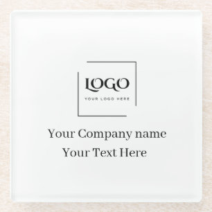 Elegant custom your logo template glass coaster