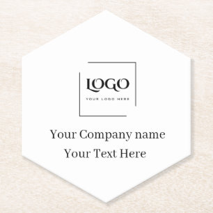 Elegant custom your logo template paper coaster