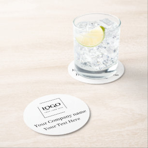 Elegant custom your logo template round paper coaster