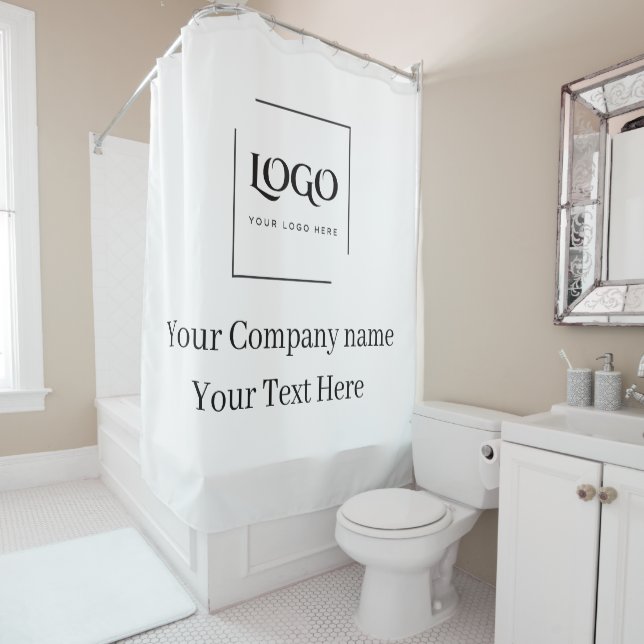 Elegant custom your logo template shower curtain (In Situ)