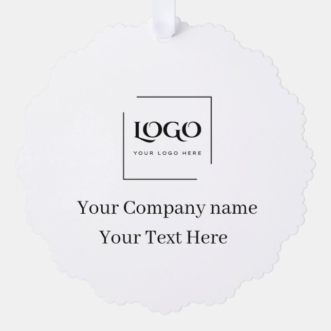 Elegant custom your logo template tree decoration card (Front)
