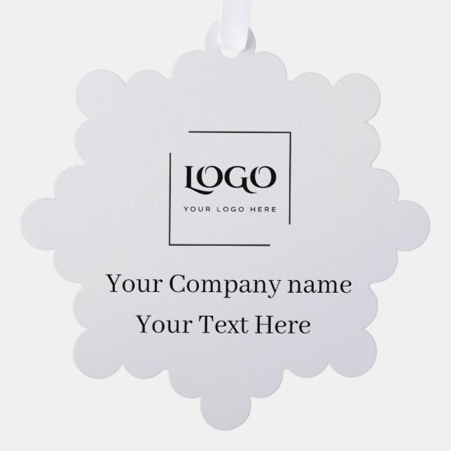Elegant custom your logo template tree decoration card (Front)