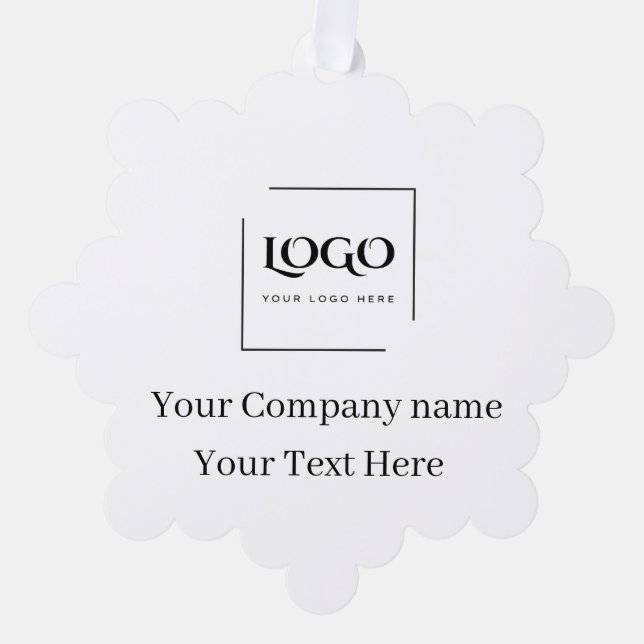 Elegant custom your logo template tree decoration card (Front)