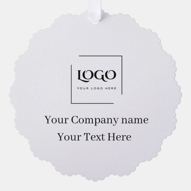 Elegant custom your logo template tree decoration card (Front)