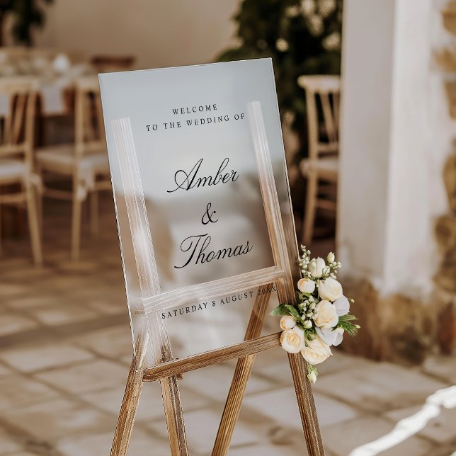 Elegant Customisable Acrylic Wedding Welcome Sign (Creator Uploaded)