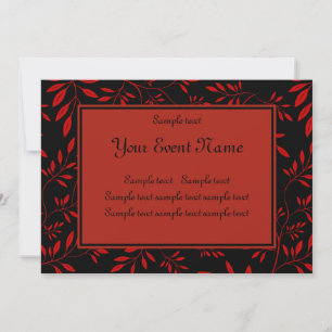 Elegant Customisable Black and Red Nature Event Invitation