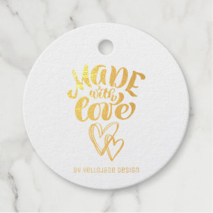 Elegant Customisable Calligraphy Made with Love Fo Favour Tags