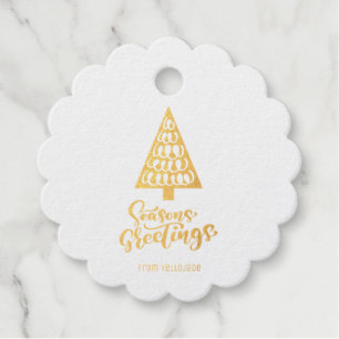 Elegant Customisable Christmas Seasons Greetings F Favour Tags