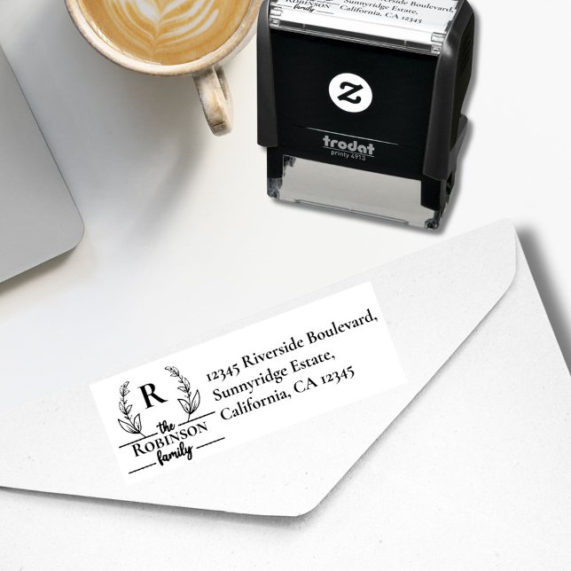 Elegant Customisable Couple's Return Address Self-inking Stamp (Creator Uploaded)