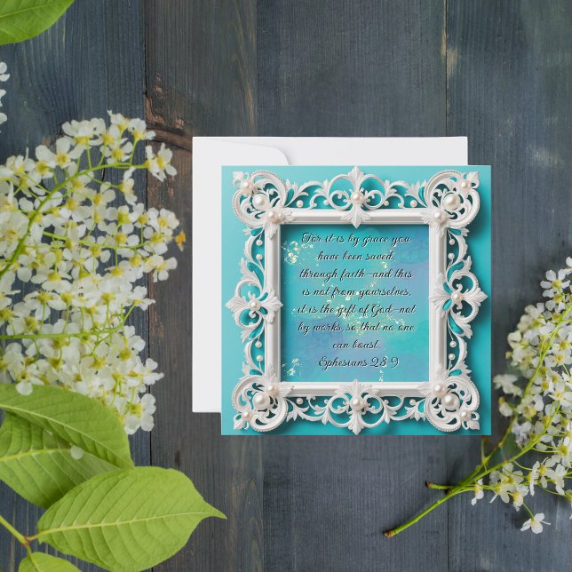 Elegant Customisable Downloadable White Frame Holiday Card (Creator Uploaded)