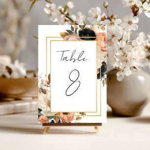 Elegant Customisable Floral Table Number Cards