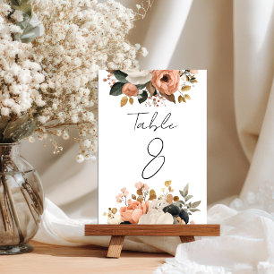 Elegant Customisable Floral Table Number Cards