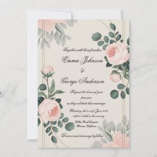 Elegant Customisable Floral Wedding Invitation