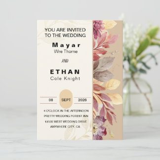 Elegant Customisable Floral Wedding Invite